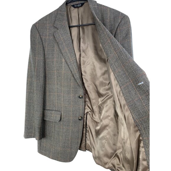 Jos. A. Bank Mens 42R Brown Plaid Wool Blazer Jacket Two-Button RN10222 EUC - Picture 6 of 9